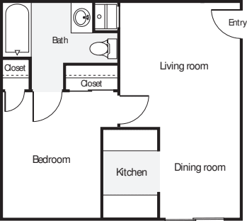 1 Bedroom D floorplan