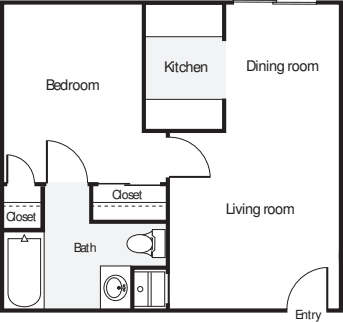 1 Bedroom E floorplan