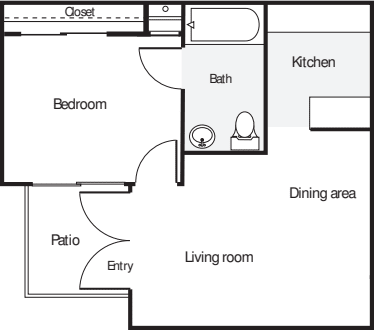 1 Bedroom G floorplan