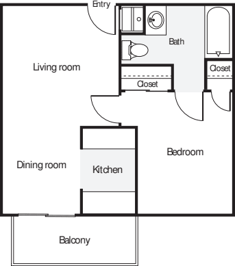 1 Bedroom R floorplan