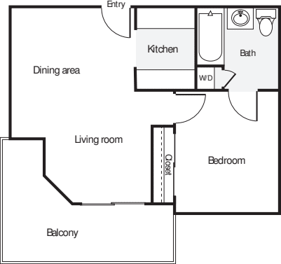 1 Bedroom S floorplan