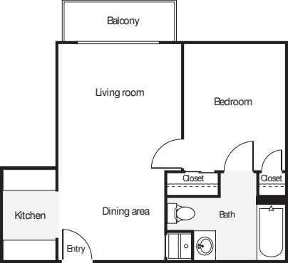 1 Bedroom T floorplan