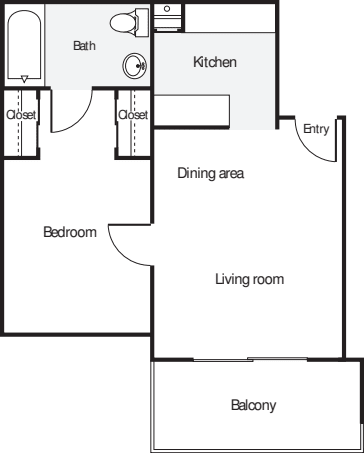 1 Bedroom BB floorplan