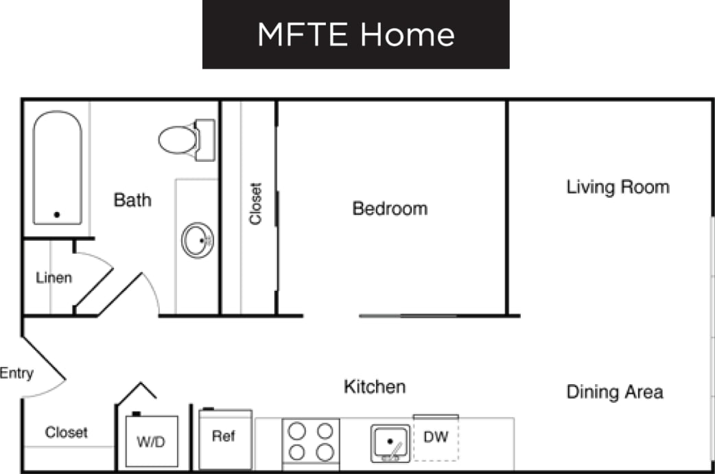 1 Bedroom A- Income Restricted floorplan