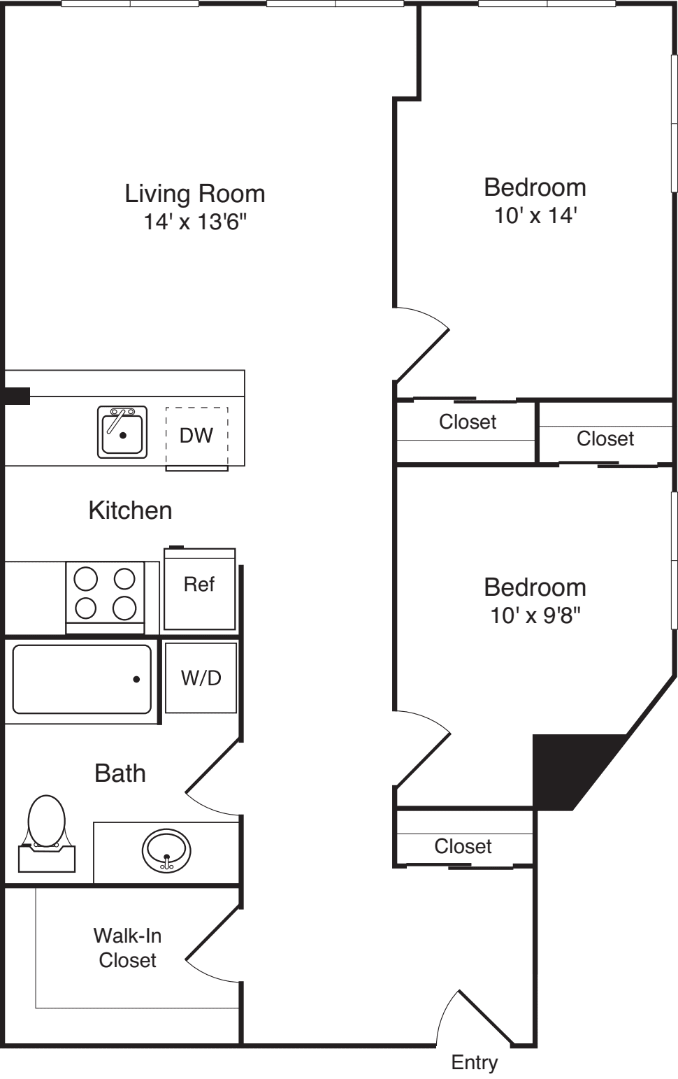 2 Bedroom A floorplan