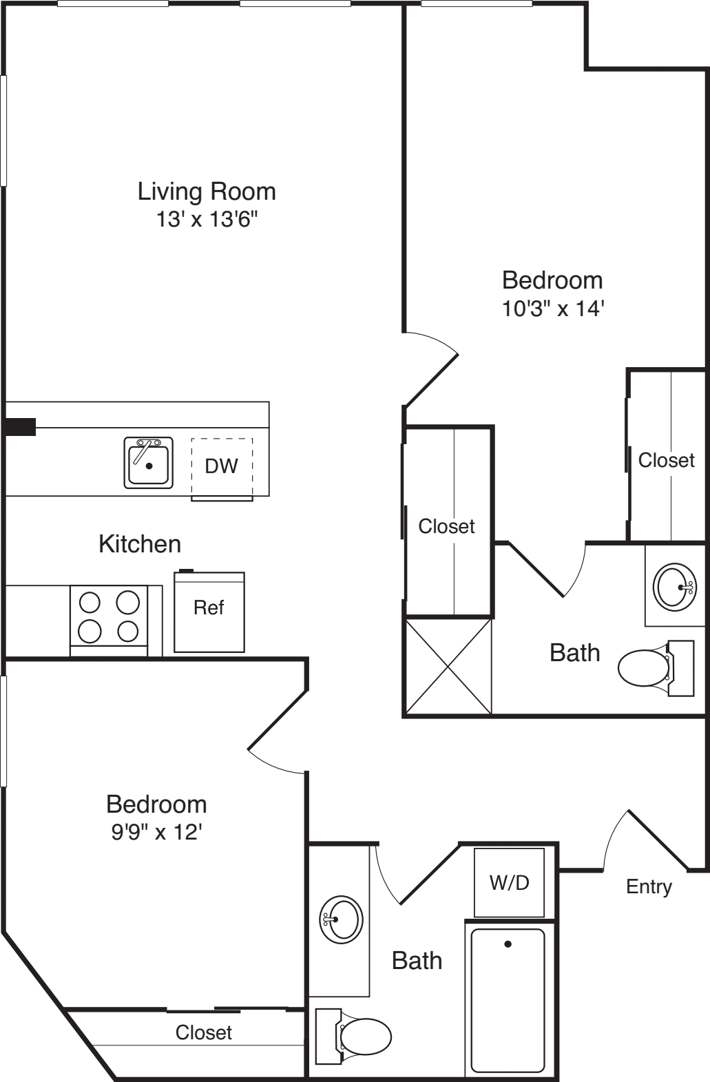 2 Bedroom B floorplan