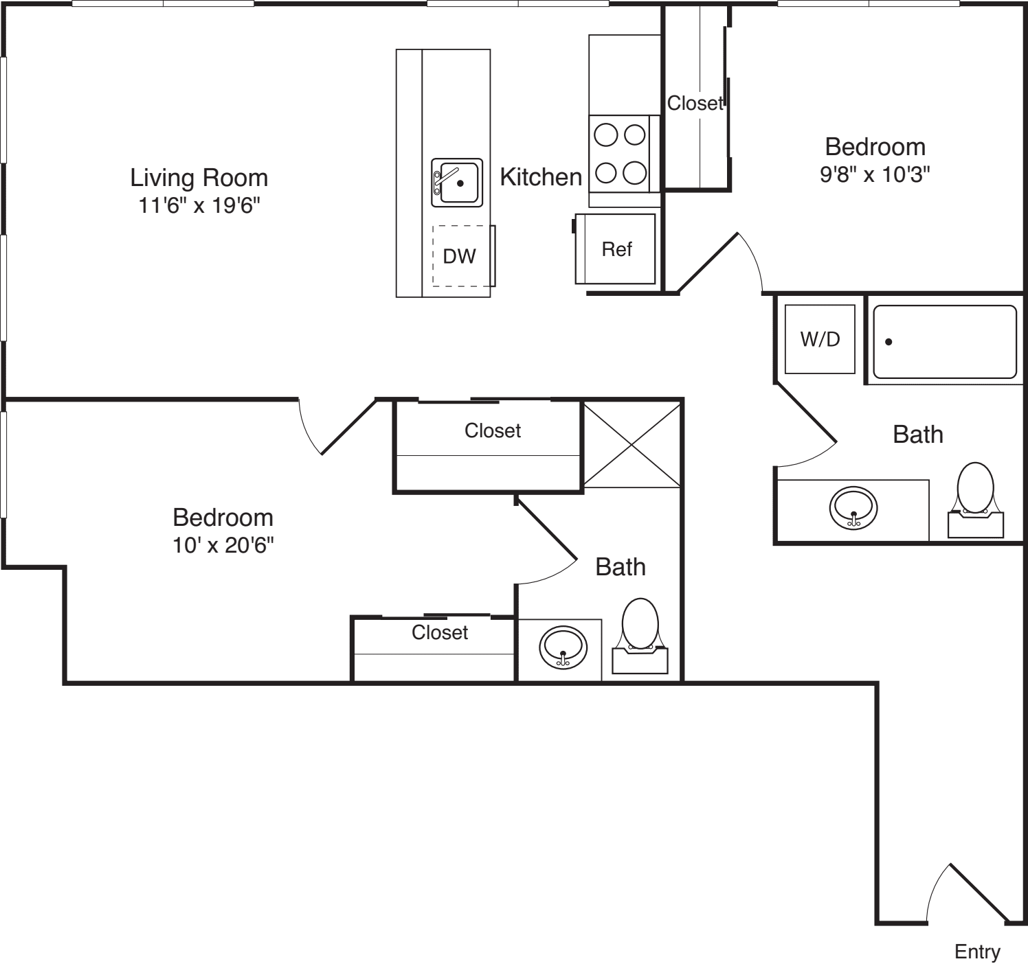 2 Bedroom I floorplan
