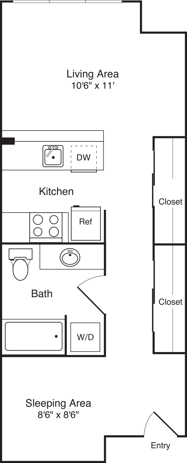 Studio + Alcove B floorplan