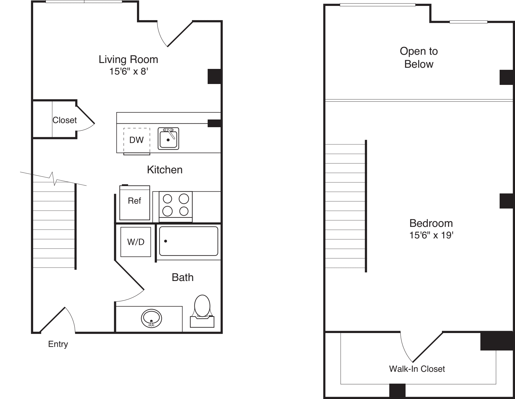 1 Bedroom Loft B floorplan