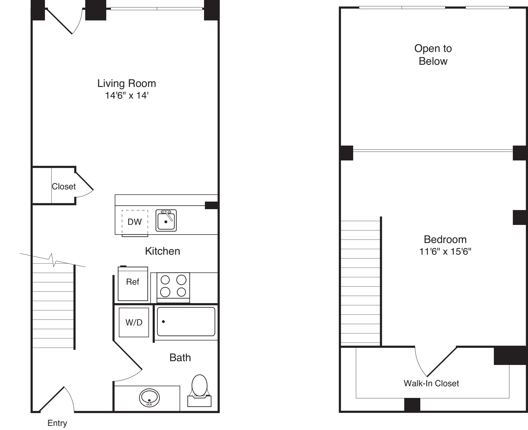 1 Bedroom Loft C floorplan