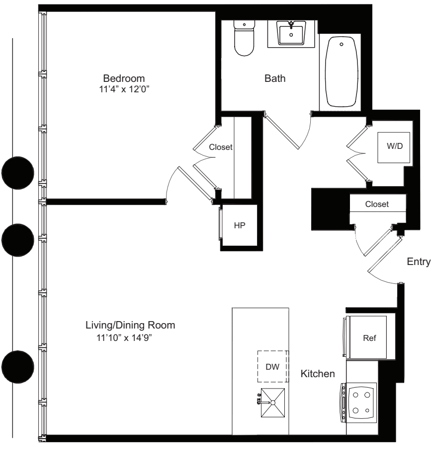 One Bedroom N 2 floorplan