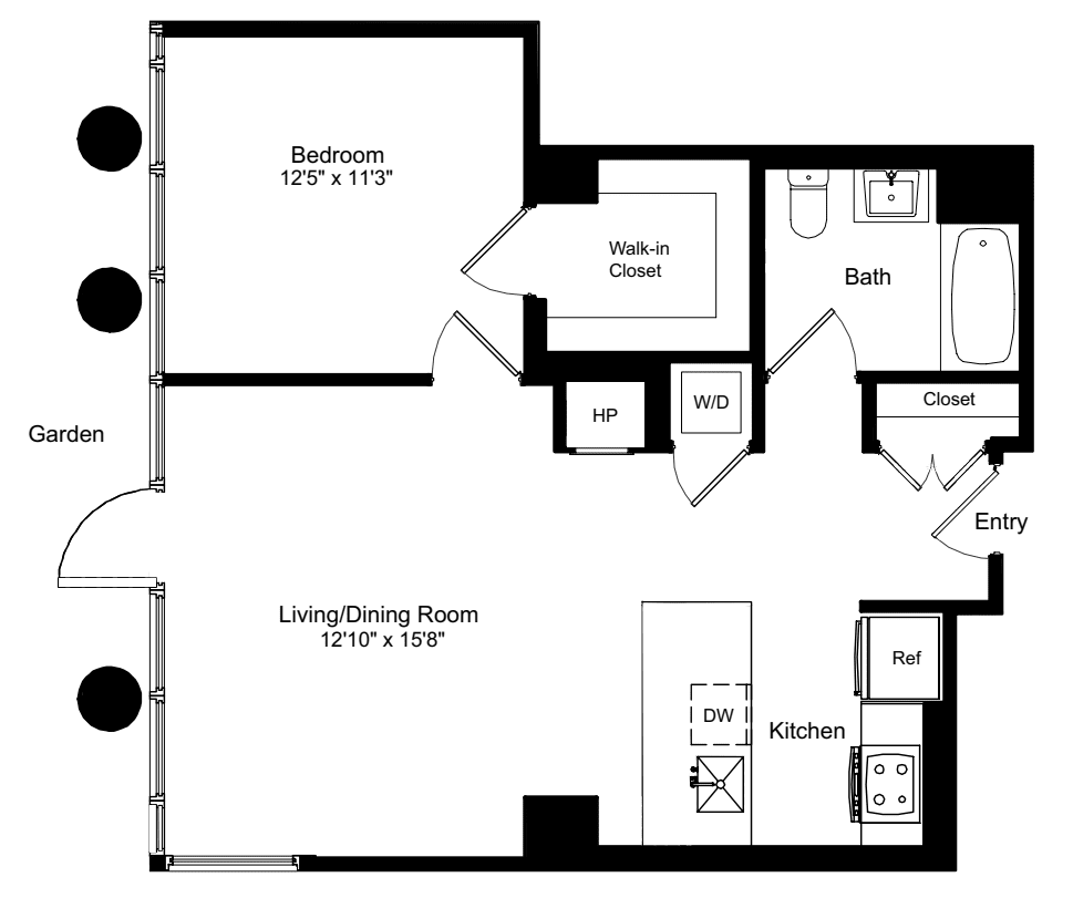 One Bedroom M 2 floorplan