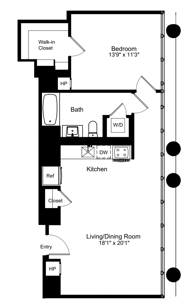 One Bedroom G 14 floorplan