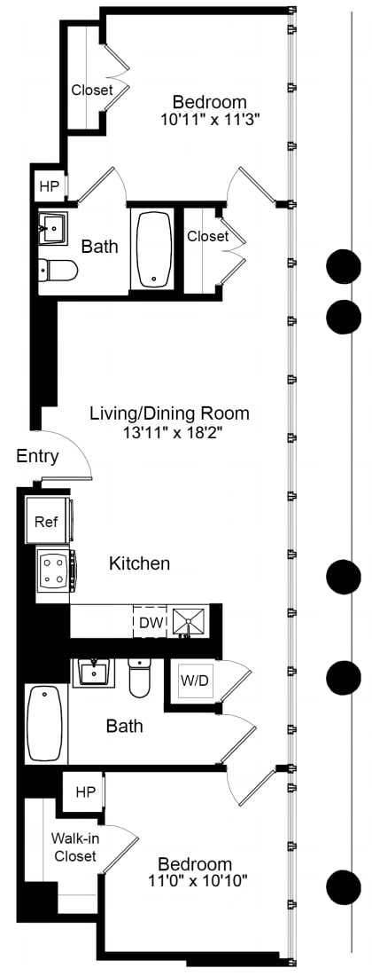 Two Bedroom E 19 floorplan