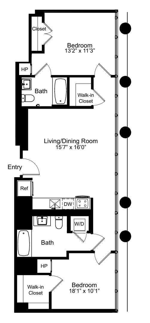 Two Bedroom E 15-18 floorplan