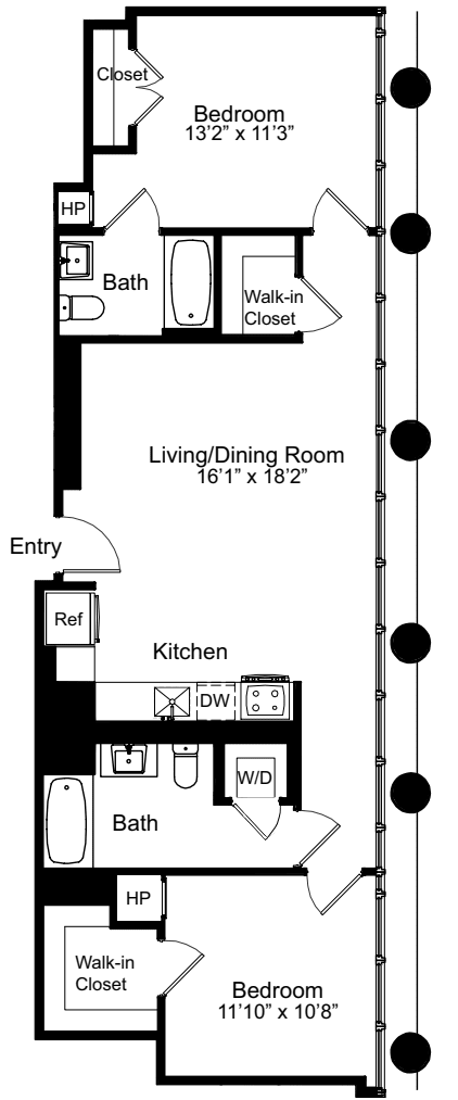 Two Bedroom E 14 floorplan