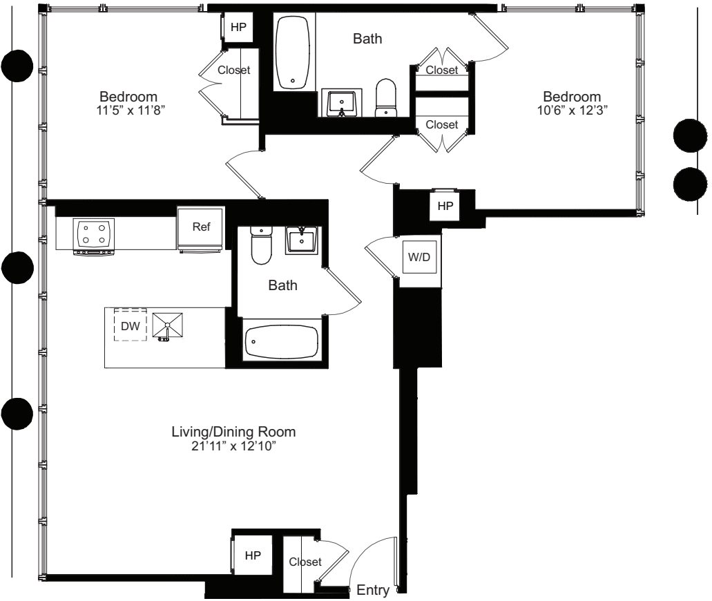 Two Bedroom D 20 floorplan