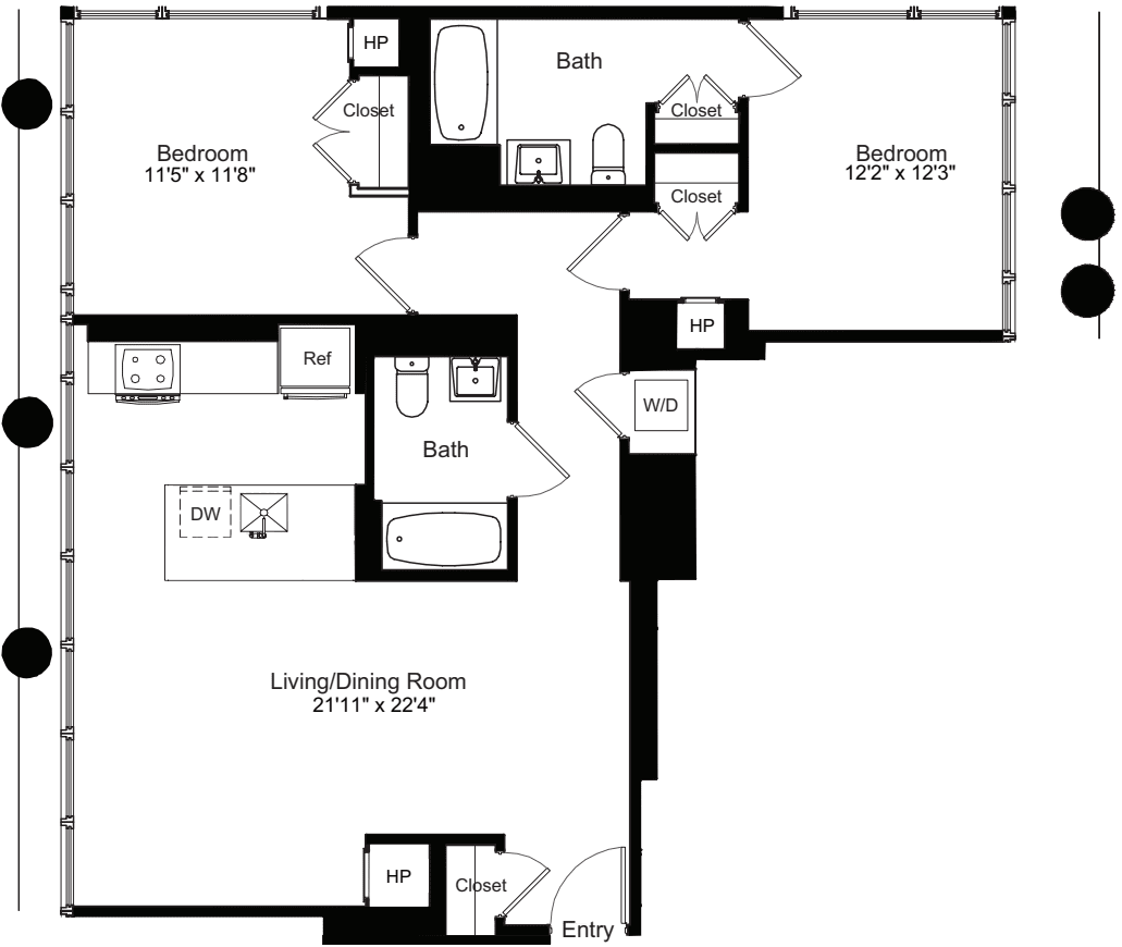 Two Bedroom D 19 floorplan