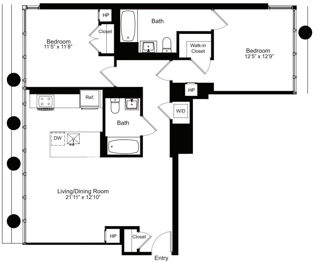 Two Bedroom D 15-18 floorplan
