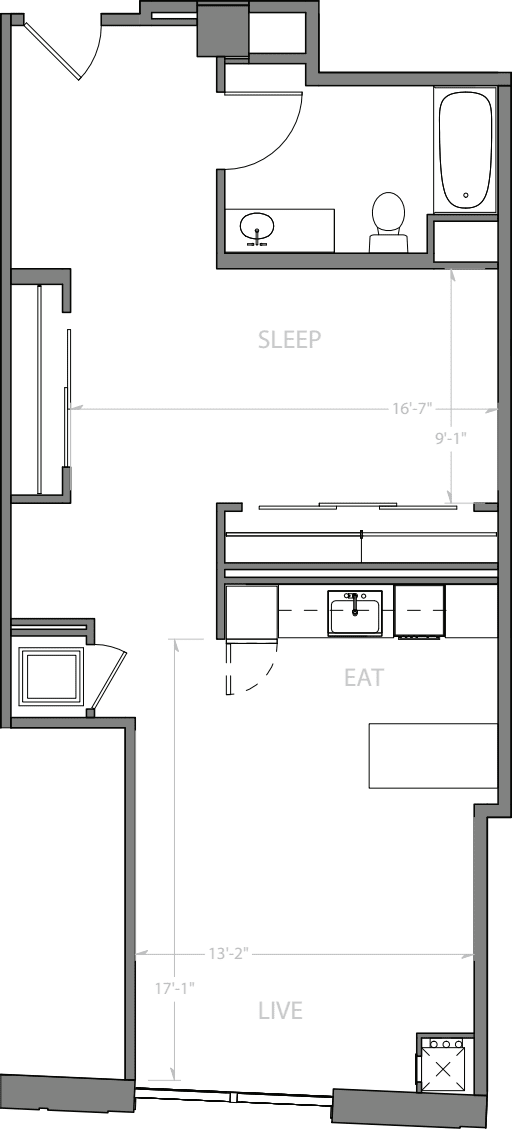 Studio D floorplan