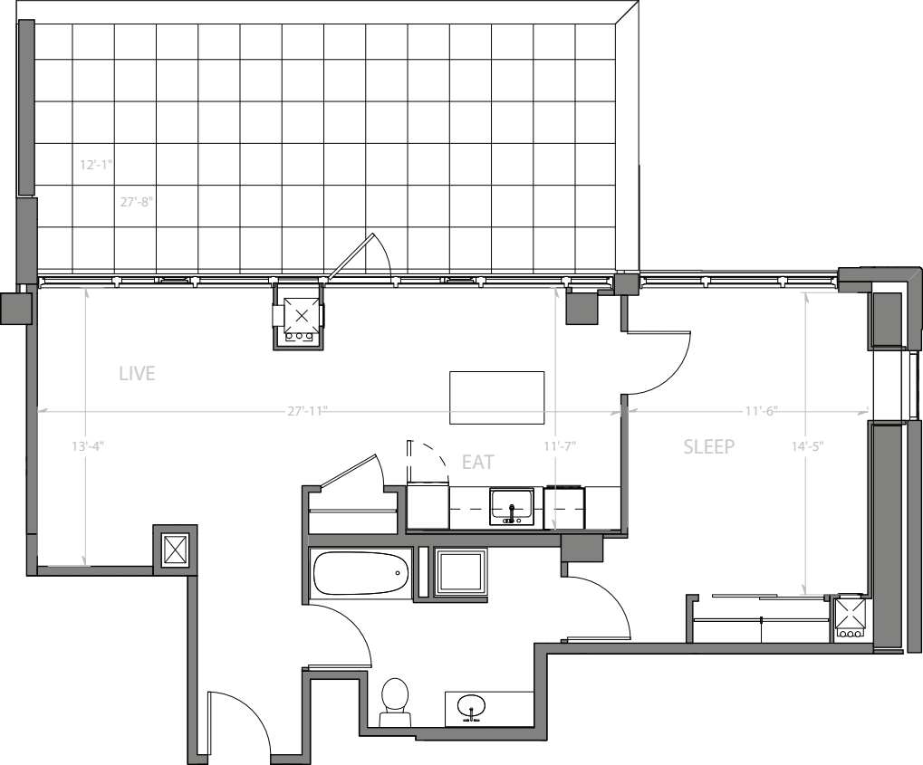 Penthouse M with Deck floorplan