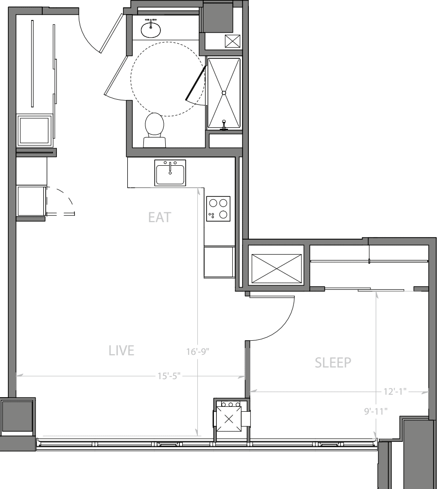 1 Bedroom C with Terrace