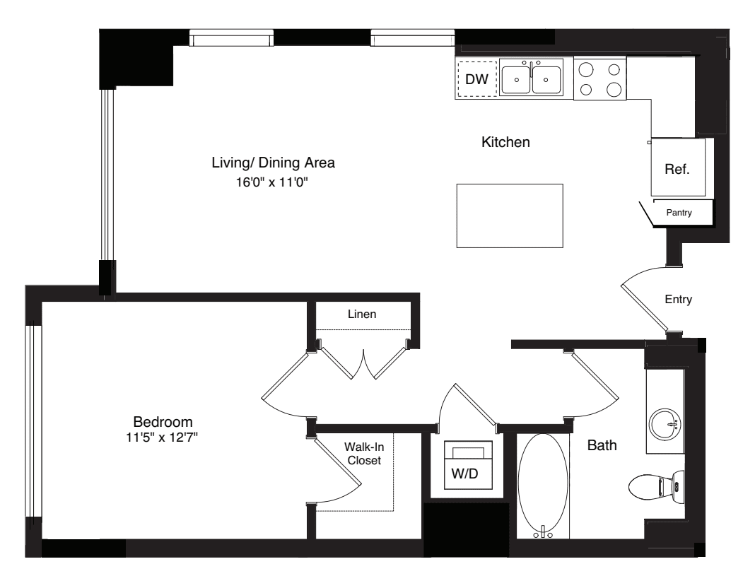 1 Bed |  1 Bath |  "apartment"