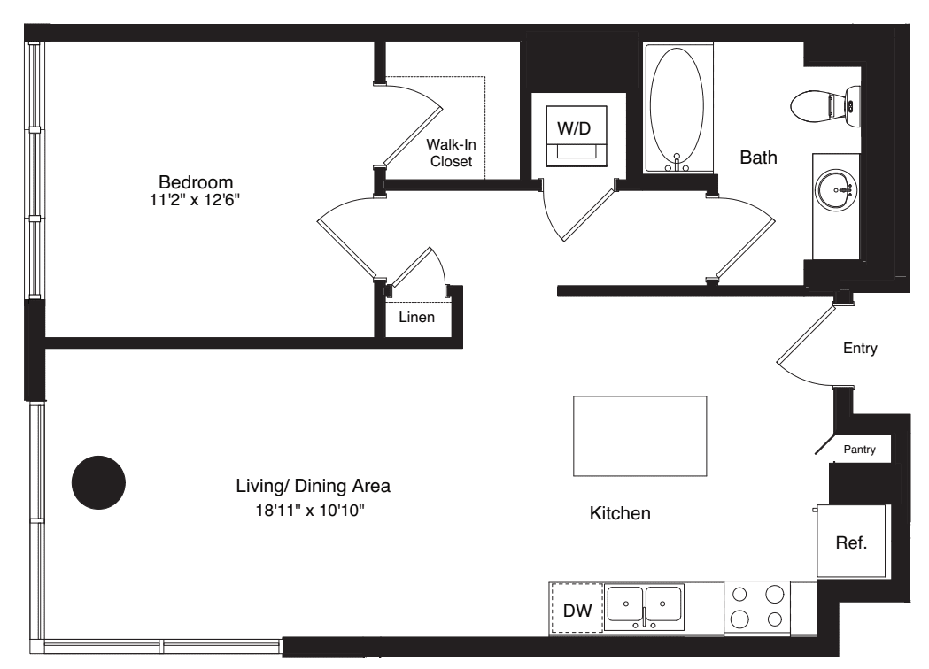 1 Bed |  1 Bath |  "apartment"