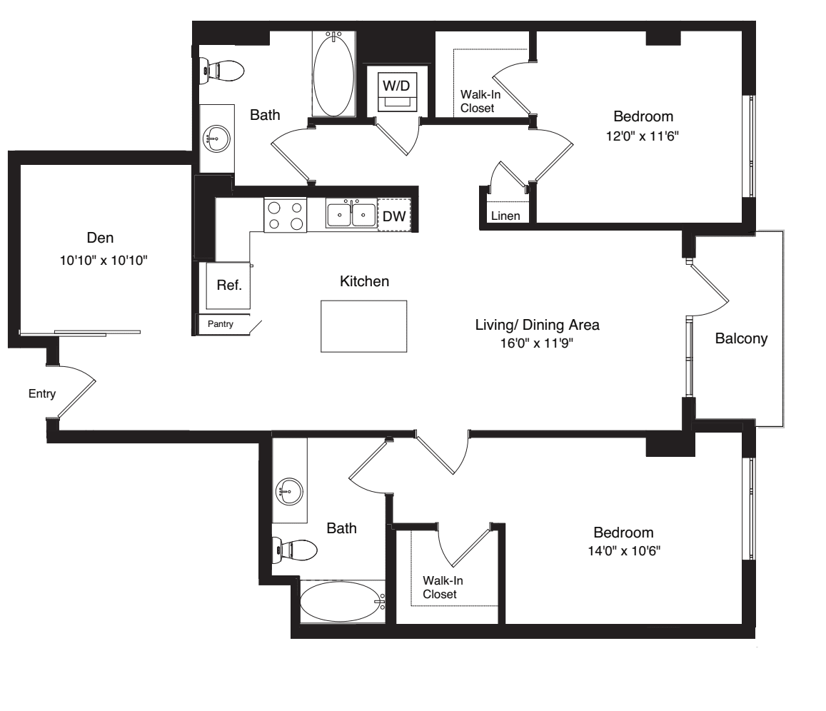 Tower B8 with Den floorplan
