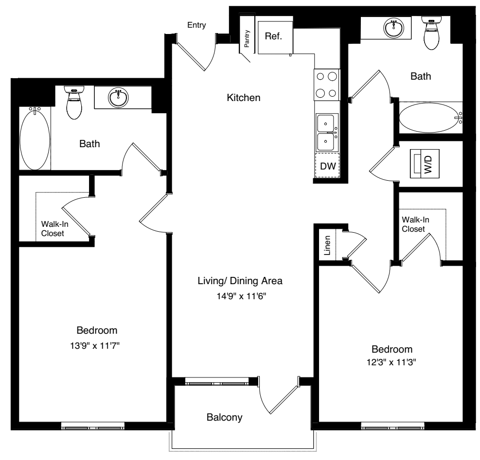 Podium B1 ALT 1 without Island floorplan