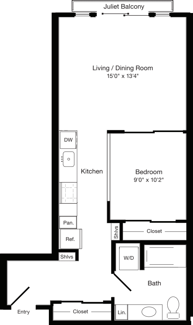 O1 East- Floors 3-6 floorplan