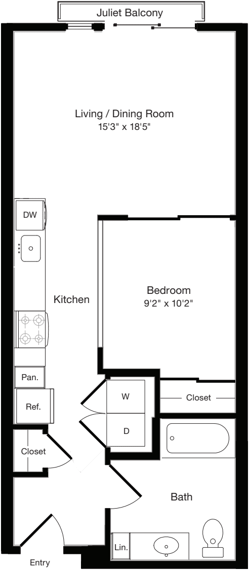 O2d East- Floors 3-6 floorplan
