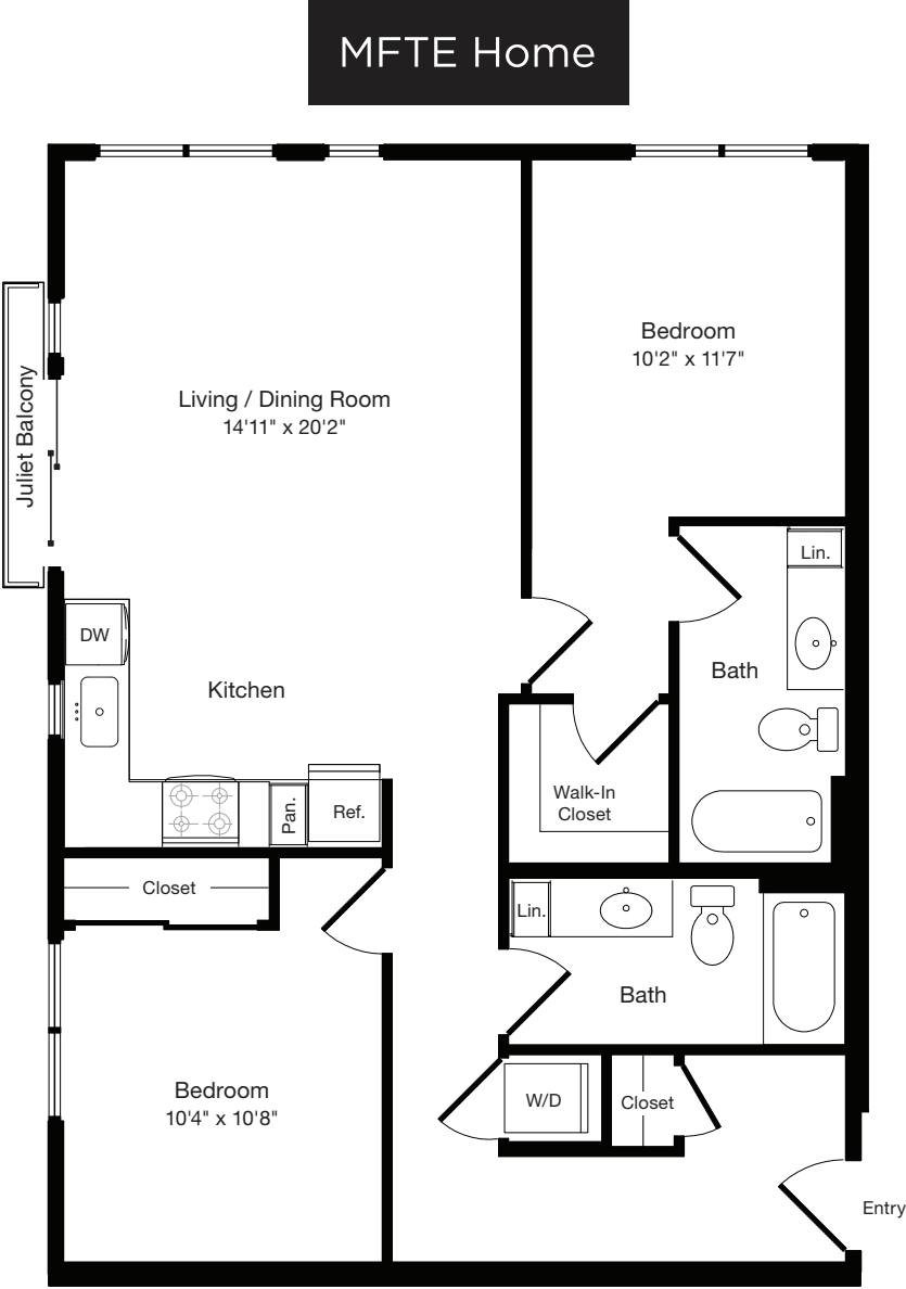B3 - East - Floor 3-6 - Income Restricted floorplan