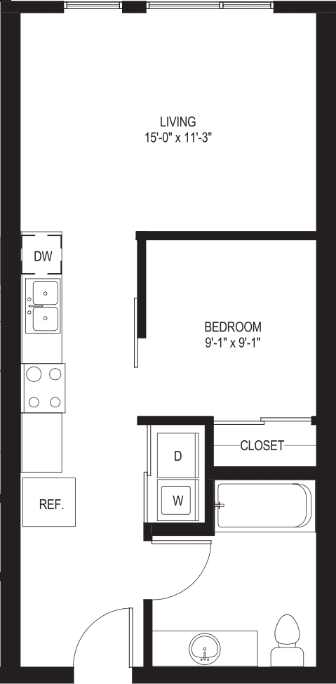 Studio O1-A floorplan