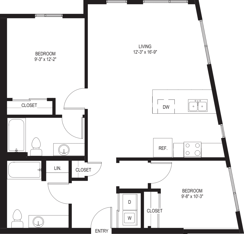 Two Bedroom B5-A floorplan