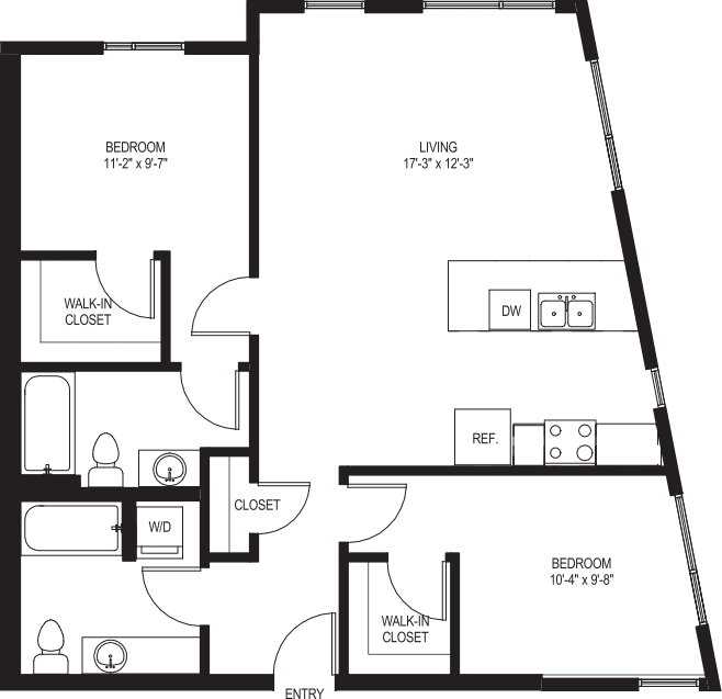 Two Bedroom B5 floorplan