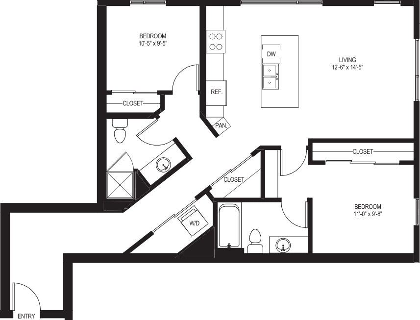 Two Bedroom B2 floorplan