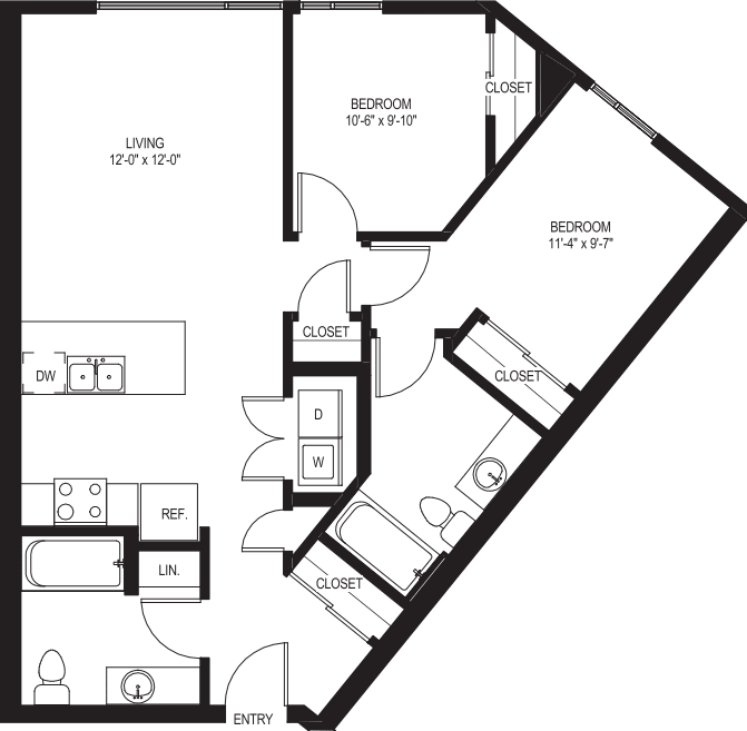 Two Bedroom B4 floorplan