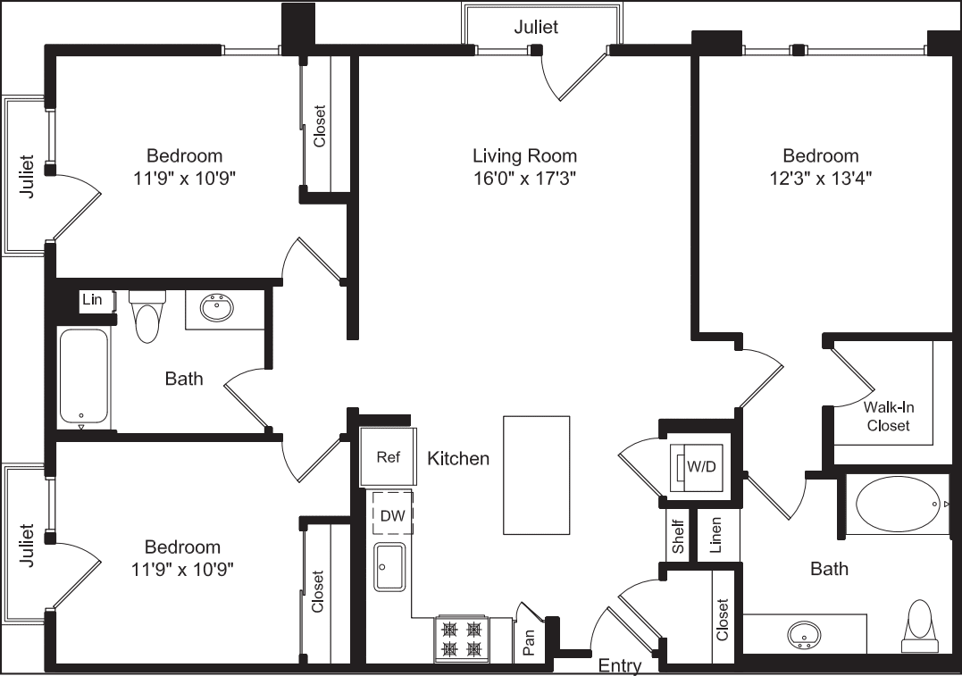 Three Bed C1b with Juliet