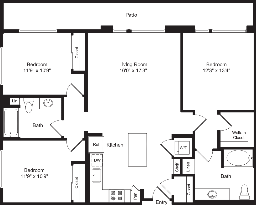 Three Bed C1 B with Patio floorplan