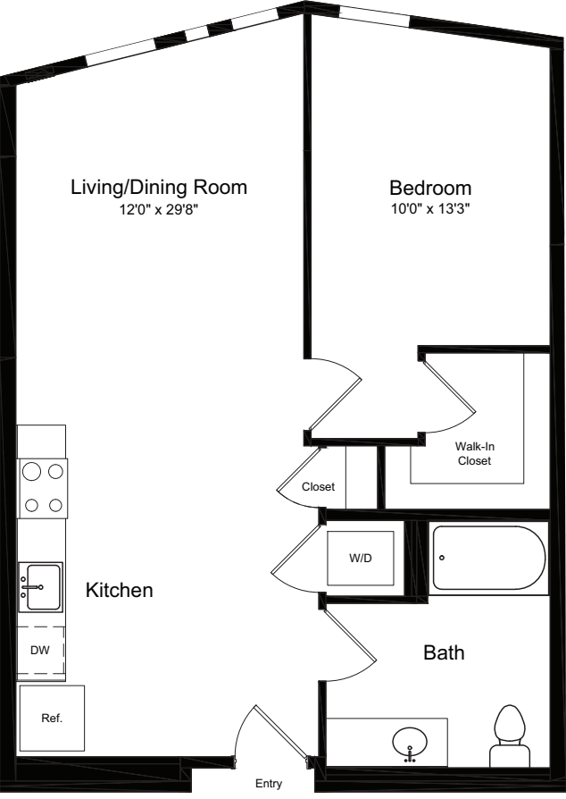 1 Bedroom A2 floorplan