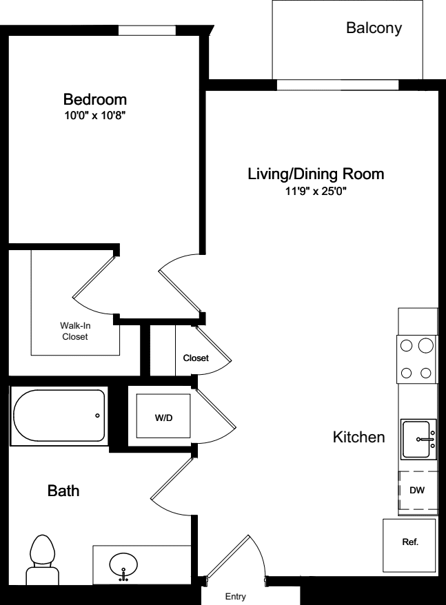 1 Bedroom A4 with Balcony floorplan