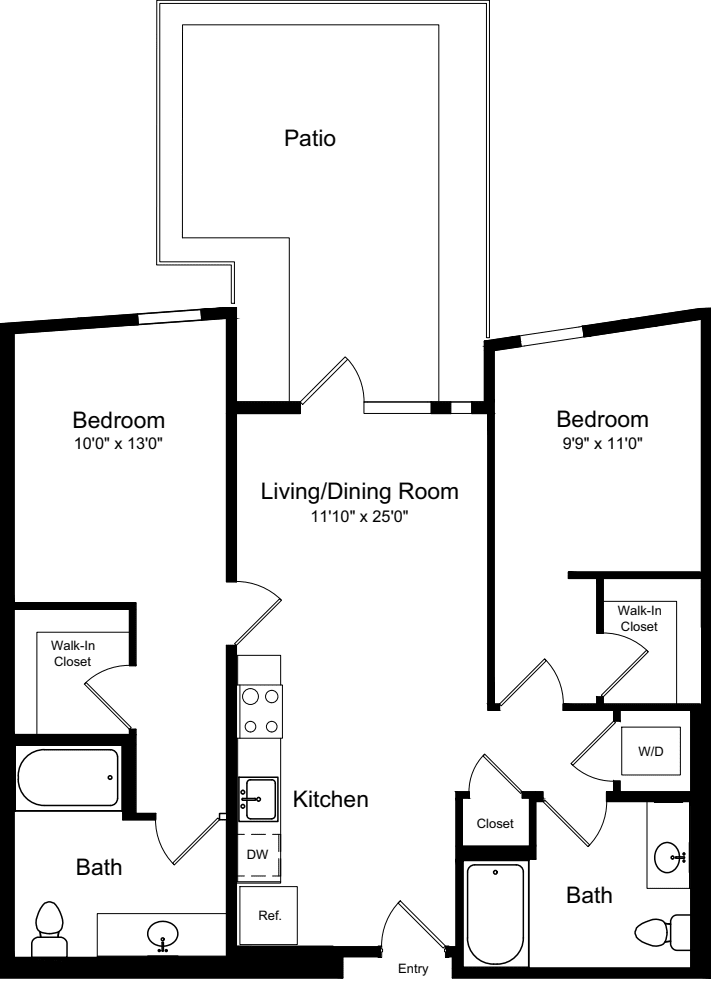 2 Bedroom A2 floorplan
