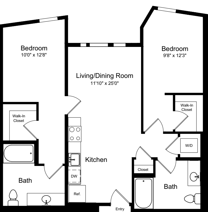 2 Bedroom A3 floorplan