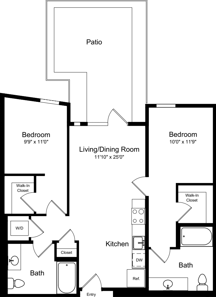 2 Bedroom A3 with Patio floorplan