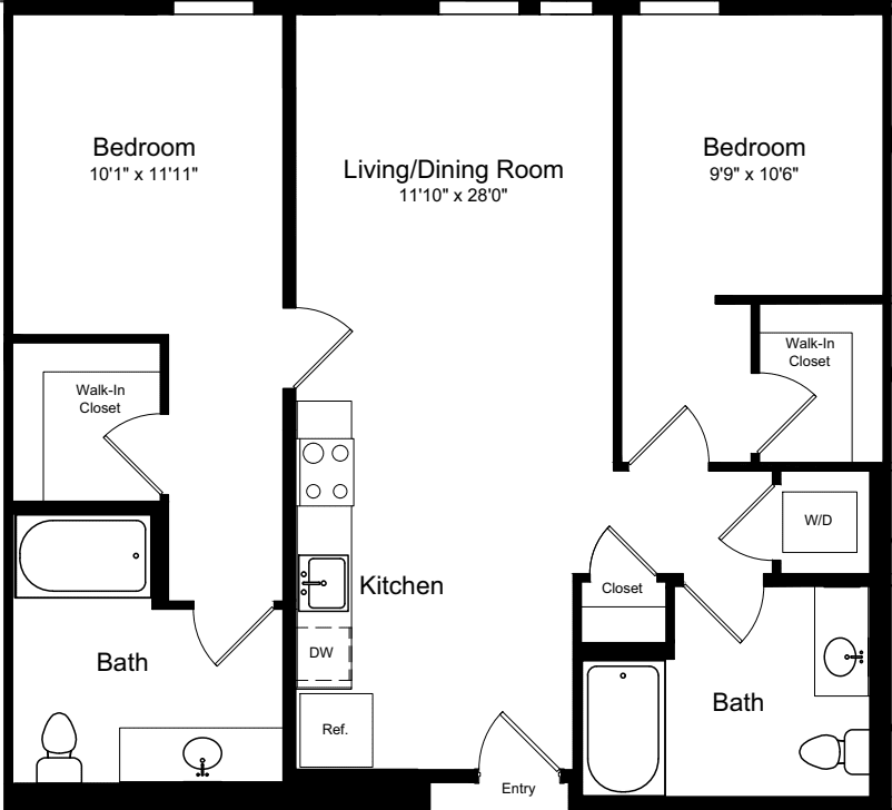 2 Bedroom A5 floorplan