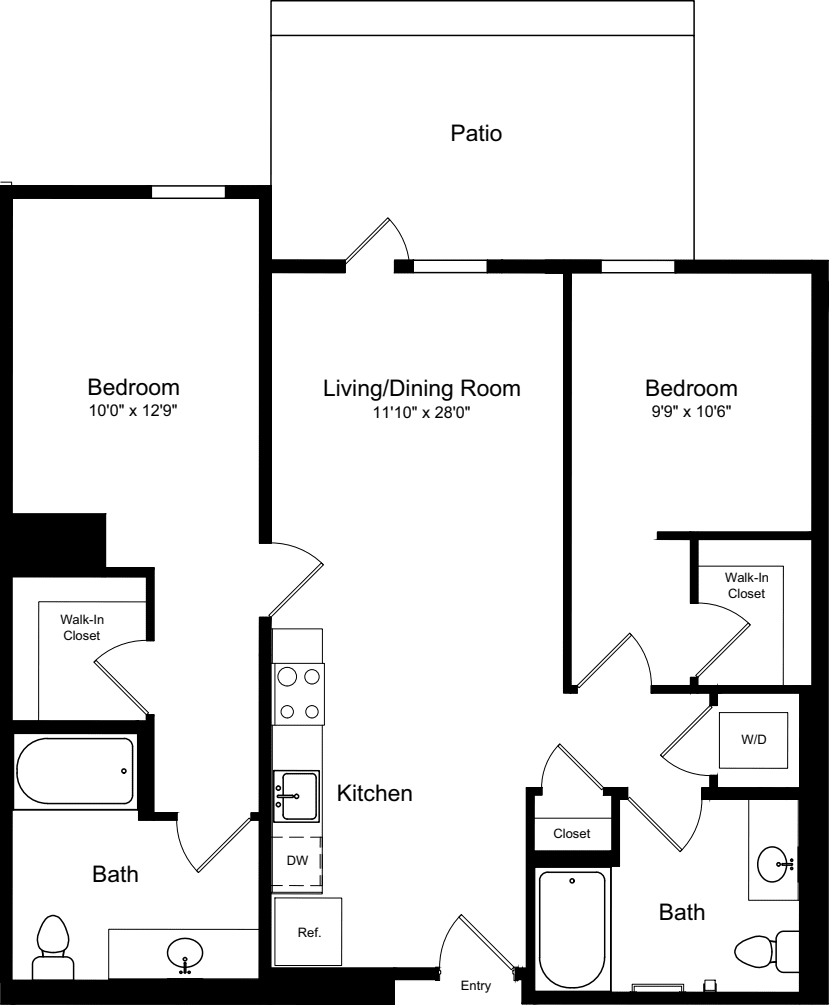 2 Bedroom A5 with Patio