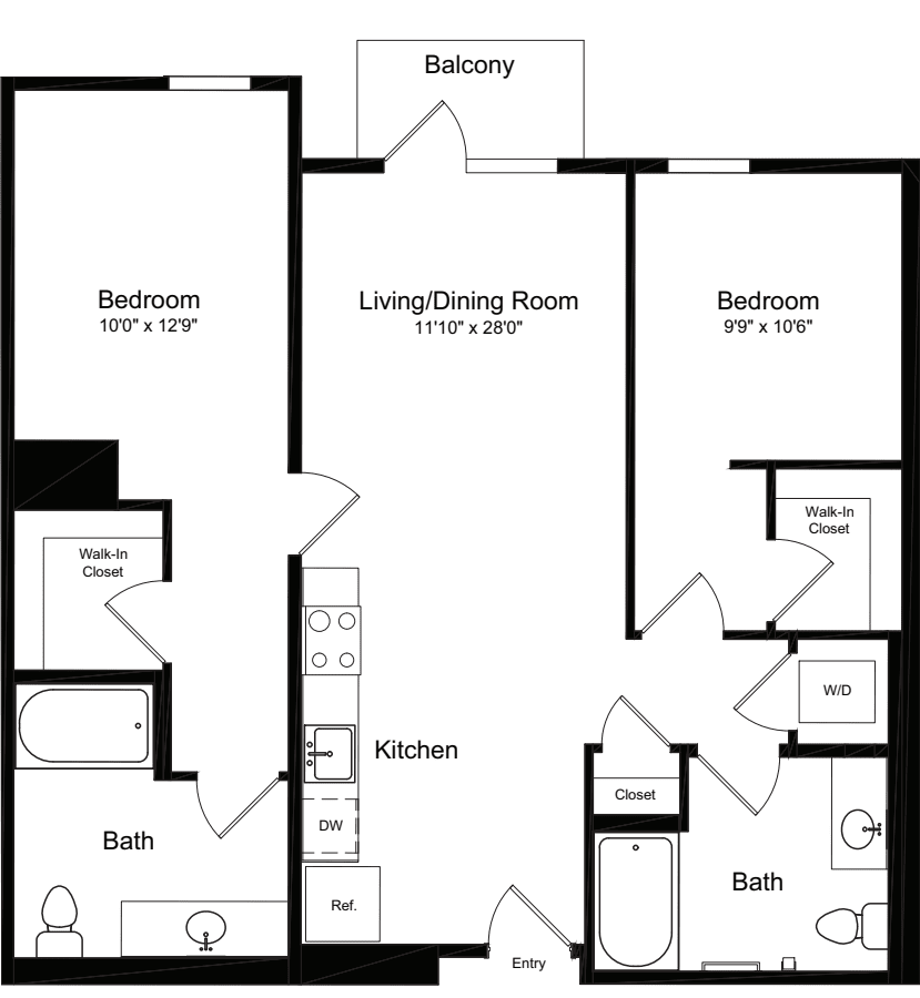 2 Bedroom A6 with Balcony floorplan