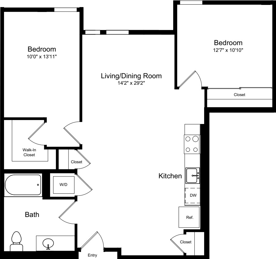 2 Bedroom E floorplan