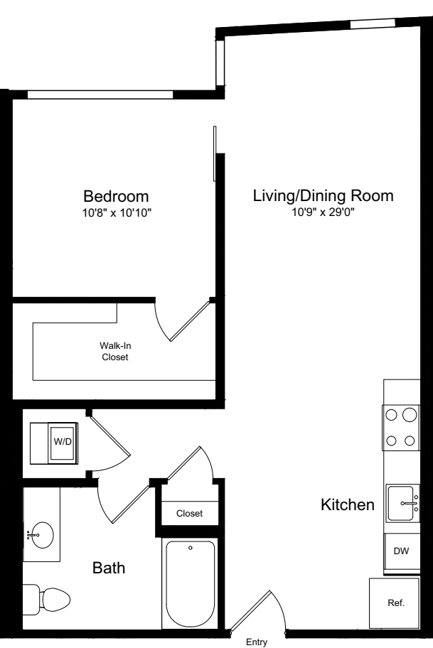 1 Bedroom G-2 floorplan